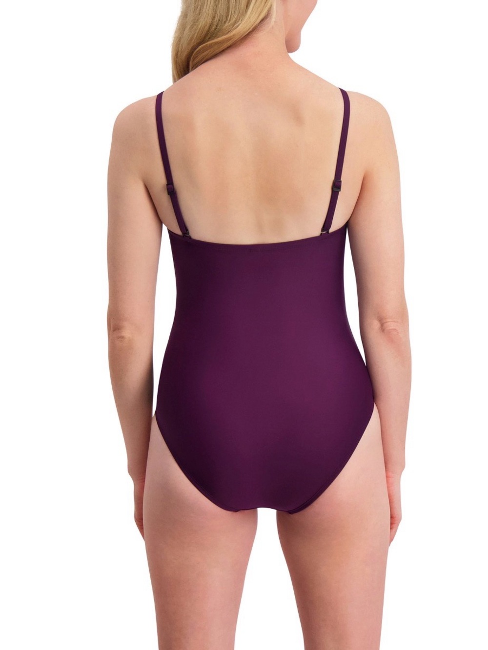 DKNY Plum u neckline detail One-Piece Swimsuit ,tummy control , bust support - Picture 3 of 10